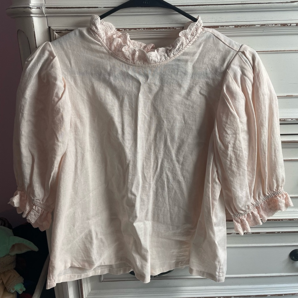 Pink Lacey Blouse, Worn Once